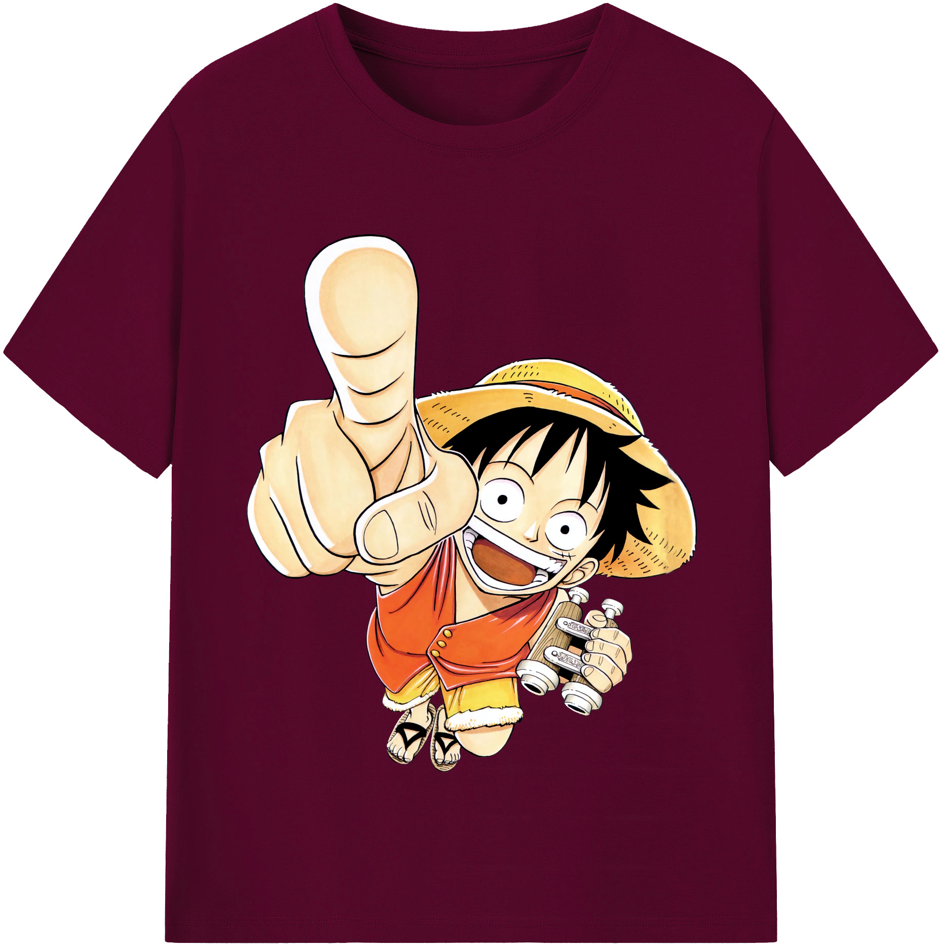 ワンピース モンキー・D・ルフィ ONE PIECE Monkey D. Luffy レディースカジュアルプリントTシャツ（綿100％）